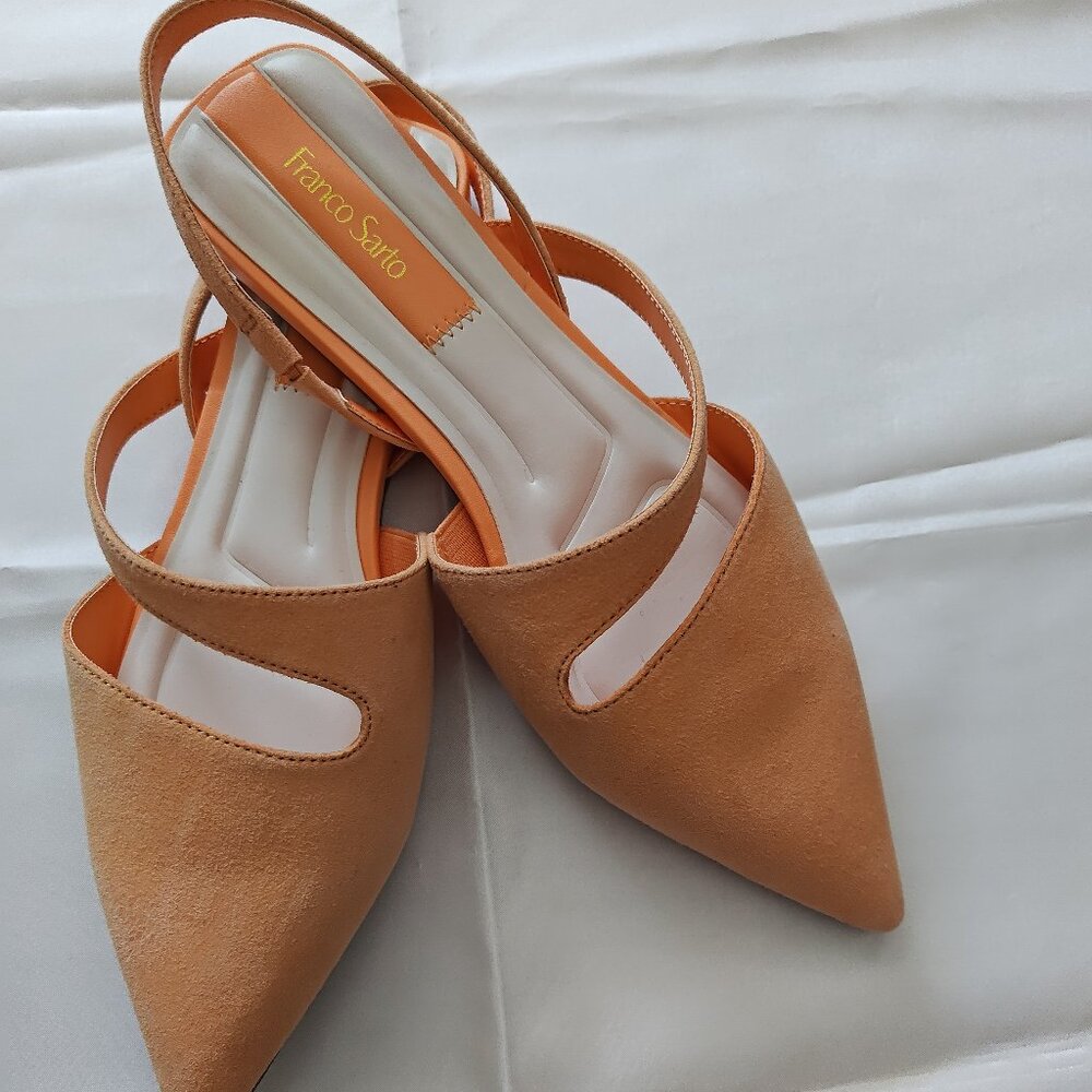 Franco Sarto - L-Canary Melon Suede Slingback Flats, Sz. 7.5 NWOT